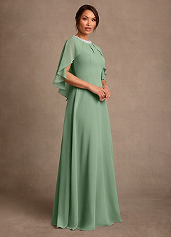 Azazie Winnifred Suknie dla Matki Panny Młodej Linia A Zroszony Szyfon Długość podłogi Sukienka image2