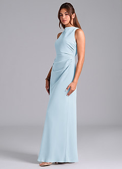 Azazie Evadne Bridesmaid Dresses Sky Blue A-Line Pleated Chiffon Dress image5