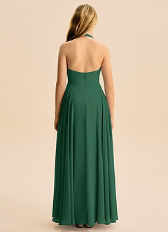 Azazie Kady Junior Dark Green A-Line Sweetheart Neckline Chiffon Dress image2