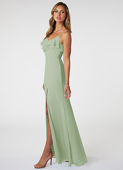 Azazie Natalia Bridesmaid Dresses Dusty Sage A-Line Chiffon Dress image3