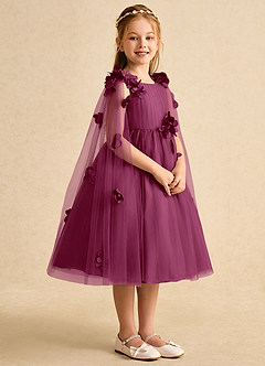 Azazie Staria Robe Demoiselle D'honneur Fillette Robe Princesse en Tulle Rayé Mûre image8