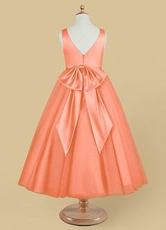 Azazie Marybell Flower Girl Dresses Sunset A-Line Bow Tulle Dress image6