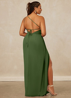 Christian Siriano Bridal for Azazie 1003 Bridesmaid Dresses Olive Sheath One Shoulder Chiffon Dress image9