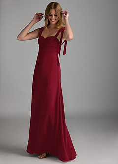 Azazie Lizet Bridesmaid Dresses Burgundy A-Line Sweetheart Neckline Chiffon Dress image1