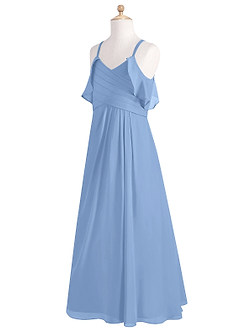 Azazie Dakota A-Line Off the Shoulder Chiffon Floor-Length Junior Bridesmaid Dress image10