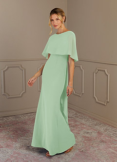 Azazie Dion Mother of the Bride Dresses Dusty Sage Sheath Scoop Stretch Crepe Dress image4