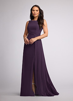 Azazie Galvan Mother of the Bride Dresses Plum A-Line Sequins Chiffon Dress image1