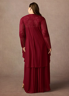 Azazie Anne Mother of the Bride Dresses Burgundy Sheath Sweetheart Sequins Lace Dress image11