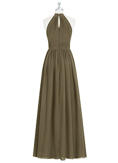 Azazie Cherish Brudtärnklänningar Klä av A-Linje i Chiffong Plisserad Pilgrön image7