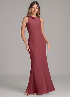 Azazie Allettie Bridesmaid Dresses Merlot Mermaid Chiffon Dress image6