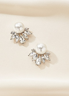 Pearl and Crystal Sunburst Earrings