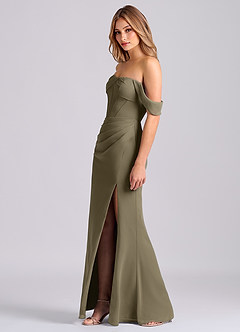 Azazie Joanne Final Sale Black Mermaid Off the Shoulder Chiffon Dress image3