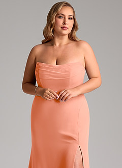 Azazie Saige Bridesmaid Dresses Sunset A-Line Off the Shoulder Chiffon Convertible Dress image11