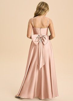 Azazie Bear Junior Rose Gold A-Line Sweetheart Neckline Stretch Satin Dress image2