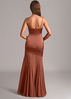 Azazie Uma 신부 들러리 드레스 인어 스트랩리스 쉬폰 바닥 길이 드레스 image5