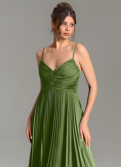 Azazie Blake Bridesmaid Dresses Juniper A-Line Pleated Stretch Satin Dress image6
