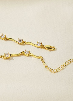 front Wavy Link and Crystal Bracelet