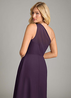 Azazie Phaedra Jurken voor bruidsmeisjes Jurk van Chiffon met A-Lijn One-Shoulder Pruim image6