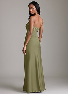 Azazie Saylor Brudtärnklänningar Klä av Sjöjungfru i Stretch Satin Axelbandslös Pistasch image5