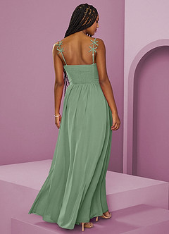 Barbie ♥ Azazie Jurken voor bruidsmeisjes Jurk van Chiffon met A-Lijn Geplooid Matcha image14