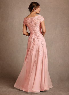 Azazie Jalinda vestidos de madre de la novia Vestido de Rosetón de Gasa de Corte en A con Encaje image2