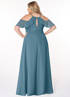 Azazie Dakota Bridesmaid Dresses Bermuda A-Line V-Neck Pleated Chiffon Dress image13