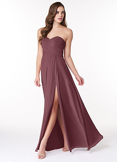 Azazie Arabella Allure Bridesmaid Dresses Sangria A-Line Sweetheart Neckline Chiffon Convertible Dress image3
