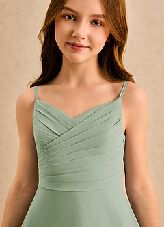 Azazie Hollie Girls Formal Flower Girl Klänningar Klä A-Line i Chiffong Älskling Halsringning image6