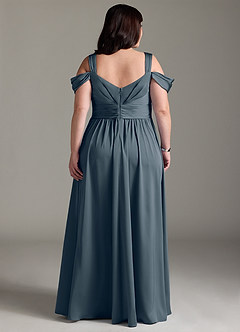 Azazie Lianne Jurken voor bruidsmeisjes Jurk van Stretch Satijn met A-Lijn Off the Shoulder Schemering image10