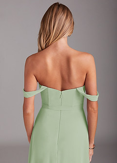 Azazie Aaron Final Sale Dusty Sage A-Line Off the Shoulder Chiffon Convertible Dress image8