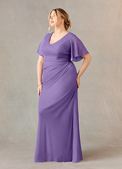 Azazie Selah Mother of the Bride Dresses Tahiti A-Line V-Neck ruched Mesh Dress image8