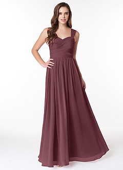 Azazie Zapheira Bridesmaid Dresses Sangria A-Line Ruched Chiffon Dress image1