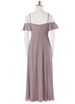 Azazie Juna Junior Robe Trapèze en Mousseline de soie Épaule décolletée Crépuscule image7