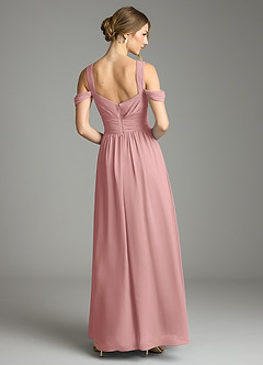 Azazie Lianne Bridesmaid Dresses Dusty Rose A-Line Off the Shoulder Chiffon Dress image7