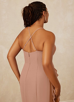 Christian Siriano Bridal for Azazie 1006 Bridesmaid Dresses Champagne Rose Mermaid Ruched Chiffon Dress image16