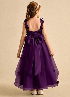 Azazie Tweety Flower Girl Dresses Grape A-Line Lace Tulle Dress image2