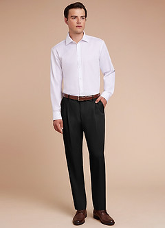 front Owen Noir Pantalon de costume léger et ajusté