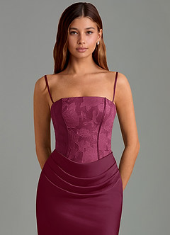 Azazie Emilia Jurken voor bruidsmeisjes Jurk van Stretch Satijn met Zeemeermin Strapless Moerbei image6
