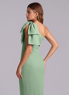 Azazie Yuanna Bridesmaid Dresses Matcha Mermaid One Shoulder Chiffon Dress image8