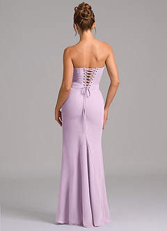 Azazie Sorrel Bridesmaid Dresses Frosted Lilac Mermaid Corset Chiffon Dress image2