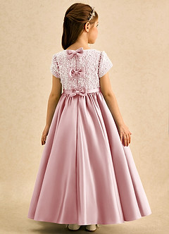 Azazie Cashew Flower Girl Klänningar Klä Balklänning i Matt satäng med ärmar image1