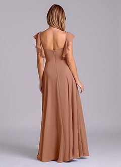 Azazie Leilani Bridesmaid Dresses Bronzer A-Line Pleated Chiffon Dress image2