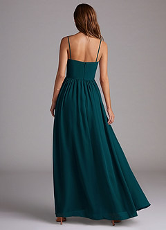 Azazie Calianna Bridesmaid Dresses Pine A-Line Off the Shoulder Chiffon Convertible Dress image5