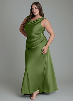 Azazie Kieryn Bridesmaid Dresses Juniper Mermaid Pleated Stretch Satin Dress image11
