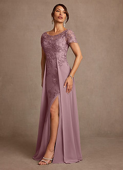 Azazie Alva Mother of the Bride Dresses Dusty Rose A-Line Lace Dress image5