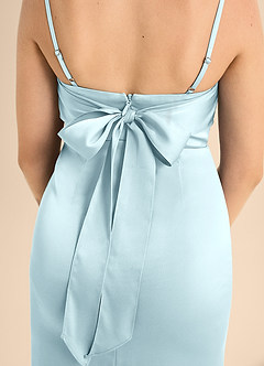 Azazie Mai Junior Cloud Blue A-Line Sweetheart Neckline Stretch Satin Dress image6