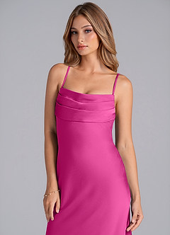 Azazie Seema Brautjungfernkleider Meerjungfrau-Linie Korsett Stretch-Satin Kleid Fuchsia image2