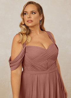 Christian Siriano Bridal for Azazie 1013 Bridesmaid Dresses Cedar Rose A-Line Off the Shoulder Chiffon Dress image14