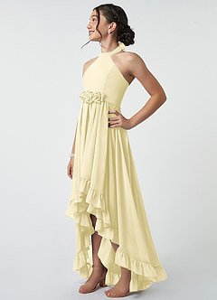 Azazie Hermione Junior Jurk van Chiffon met A-Lijn Citroensorbet image4