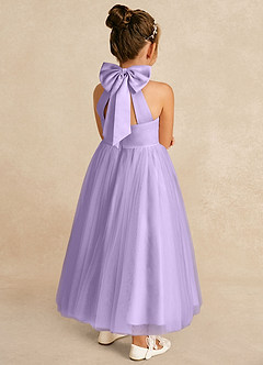 Azazie Bev Blumenmädchenkleider A-Linie Cabrio Tüll Kleid Flieder image6